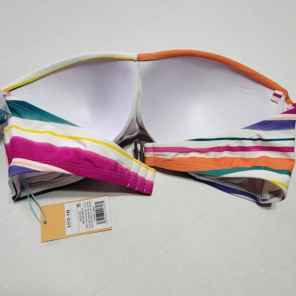 Striped Multi Twist Bandeau Bikini Top Kona-Sol, Large (12-14) - Picture 6 of 12